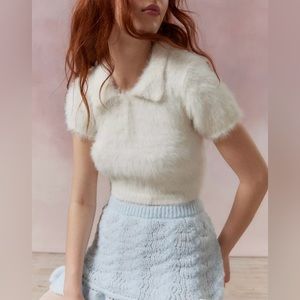 Kimchi Blue White Fuzzy Sweater